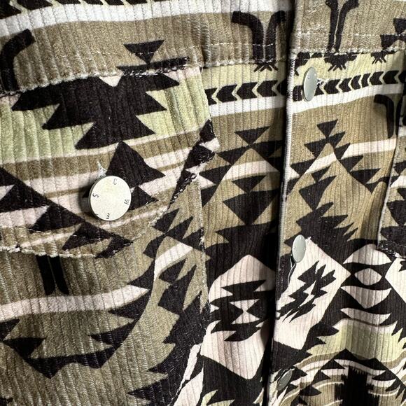 Wesc Mens Size Medium Womens Large Corduroy Trucker Blanket Jacket Aztec Western - Picture 5 of 13